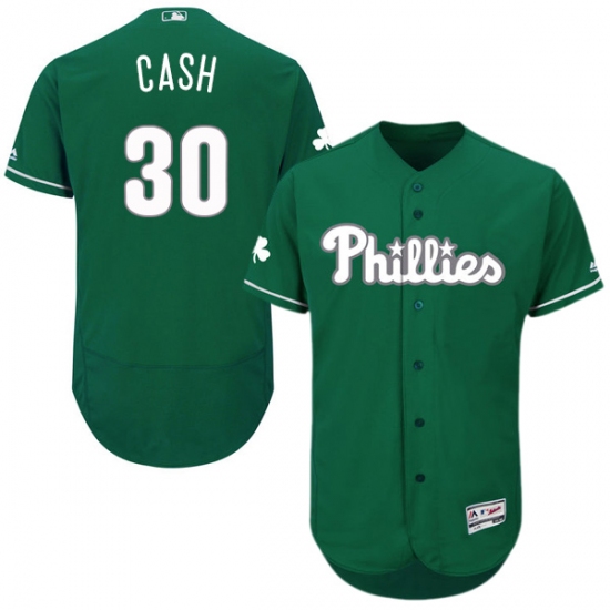 Men's Majestic Philadelphia Phillies 30 Dave Cash Green Celtic Flexbase Authentic Collection MLB Jersey