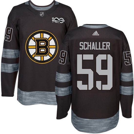 Men's Adidas Boston Bruins 59 Tim Schaller Premier Black 1917-2017 100th Anniversary NHL Jersey