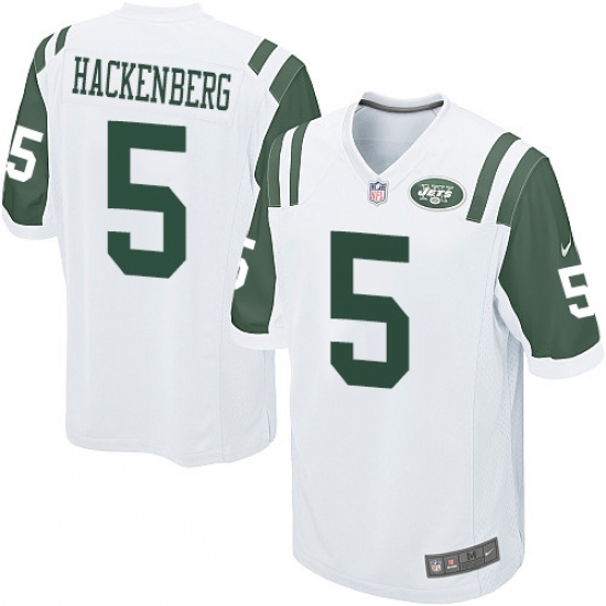 Men's Nike New York Jets 5 Christian Hackenberg Game White NFL Jersey