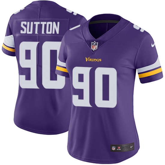 Women's Nike Minnesota Vikings 90 Will Sutton Purple Team Color Vapor Untouchable Limited Player NFL Jersey