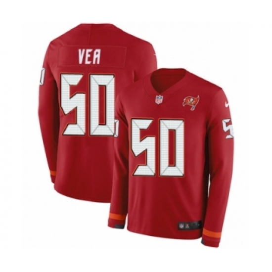 Men's Nike Tampa Bay Buccaneers 50 Vita Vea Limited Red Therma Long Sleeve NFL Jersey