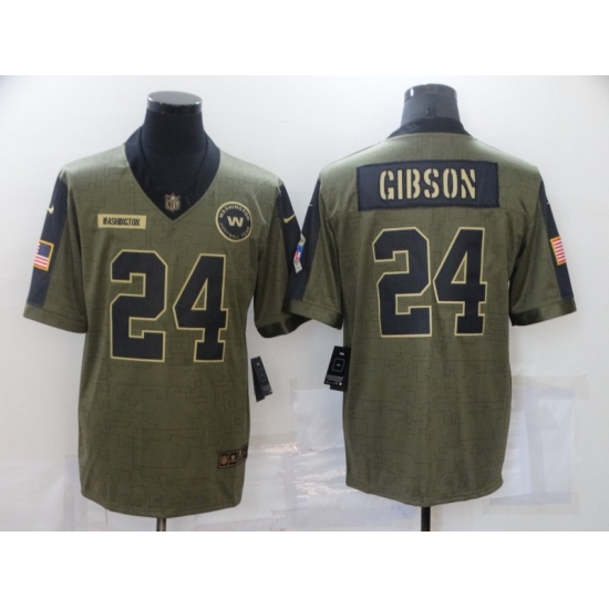 Men's San Francisco 49ers 24 Team Antonio Gibson Nike Olive 2021 Salute To Service Limited Player Jersey