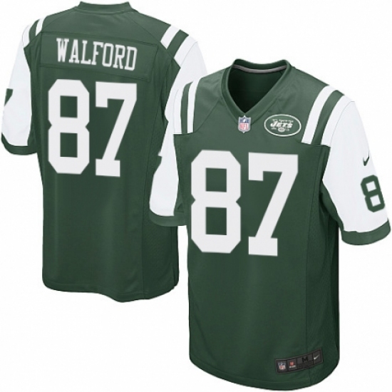 Men's Nike New York Jets 87 Clive Walford Game Green Team Color NFL Jersey
