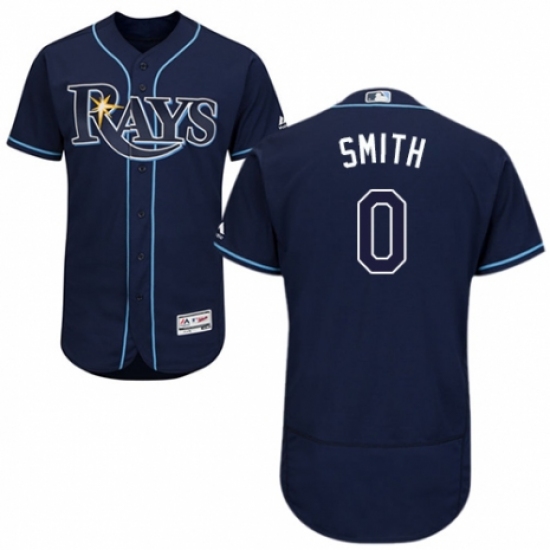 Men's Majestic Tampa Bay Rays 0 Mallex Smith Navy Blue Alternate Flex Base Authentic Collection MLB Jersey