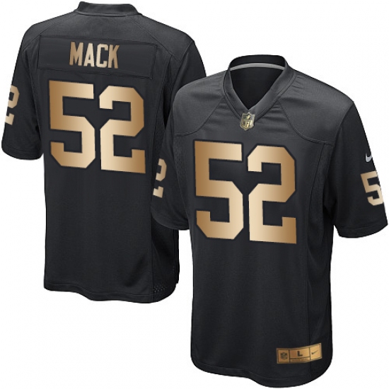 Youth Nike Oakland Raiders 52 Khalil Mack Elite Black/Gold Team Color NFL Jersey