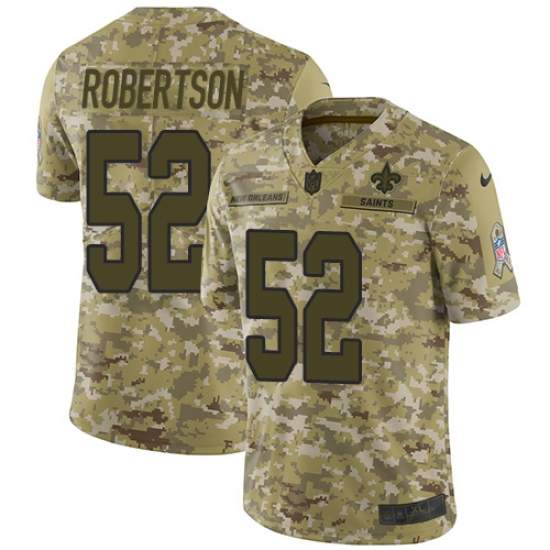 Men's Nike New Orleans Saints 52 Craig Robertson Limited Camo 2018 Salute to Service NFL Jersey