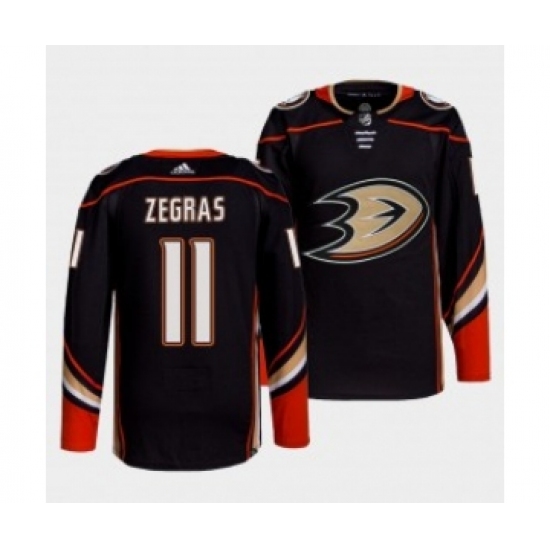 Adidas Men's Anaheim Ducks 11 Trevor Zegras Black Home Authentic Stitched NHL Jersey