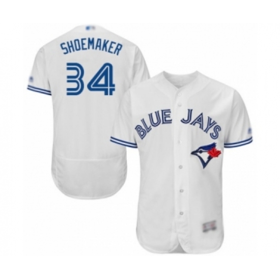 Men's Toronto Blue Jays 34 Matt Shoemaker White Home Flex Base Authentic Collection Baseball Player Jersey