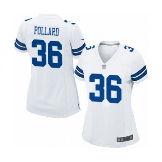 Women's Dallas Cowboys 36 Tony Pollard Game White Football Jersey