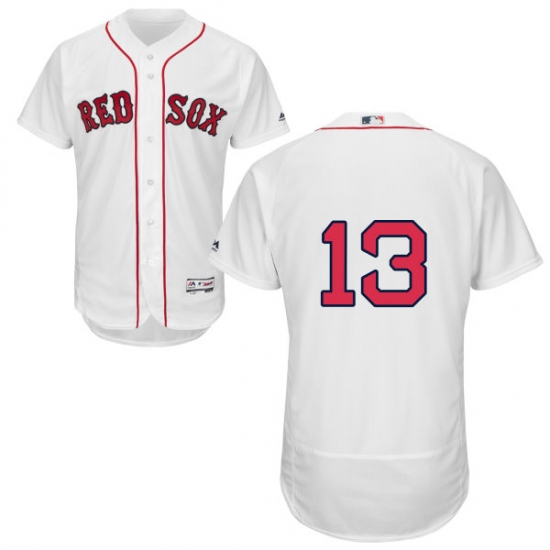 Men's Majestic Boston Red Sox 13 Hanley Ramirez White Home Flex Base Authentic Collection MLB Jersey