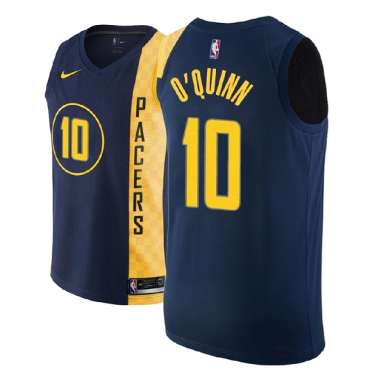 Men NBA 2018-19 Indiana Pacers 10 Kyle O Quinn City Edition Navy Jersey