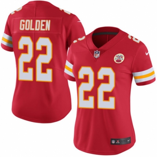 Women's Nike Kansas City Chiefs 22 Robert Golden Red Team Color Vapor Untouchable Limited Player NFL Jersey