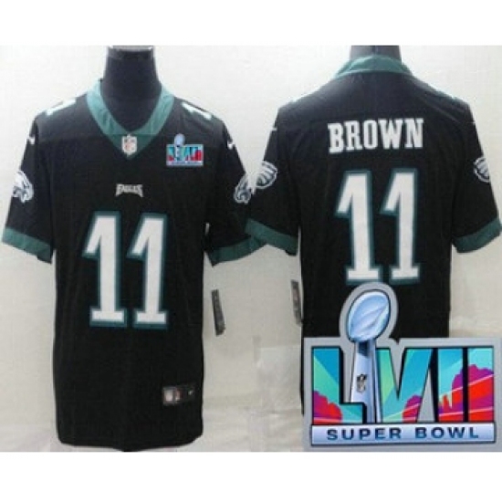 Youth Philadelphia Eagles 11 AJ Brown Limited Black Super Bowl LVII Vapor Jersey