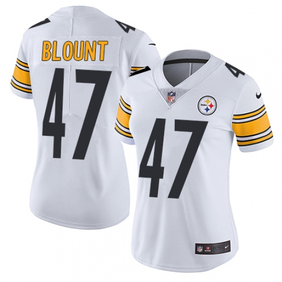 Women's Nike Pittsburgh Steelers 47 Mel Blount Elite White NFL Jersey