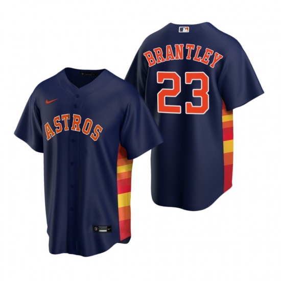 Men's Nike Houston Astros 23 Michael Brantley Navy Alternate Stitched Baseball Jersey