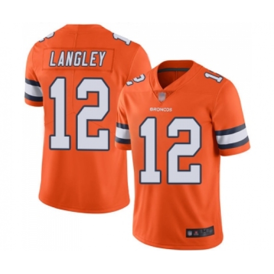 Youth Denver Broncos 12 Brendan Langley Limited Orange Rush Vapor Untouchable Football Jersey