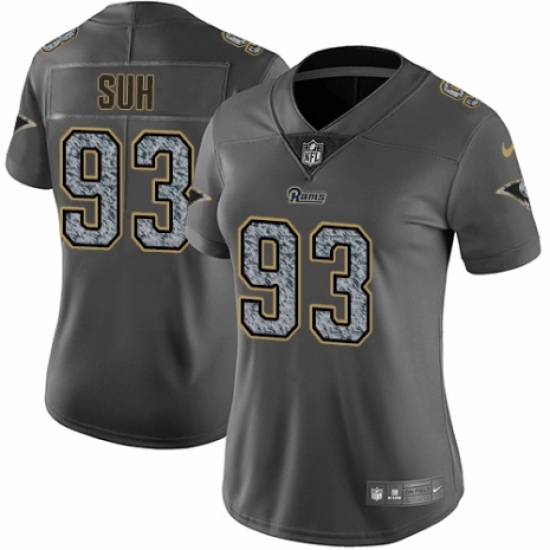Women's Nike Los Angeles Rams 93 Ndamukong Suh Gray Static Vapor Untouchable Limited NFL Jersey