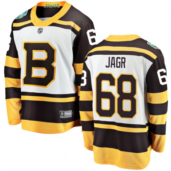 Youth Boston Bruins 68 Jaromir Jagr White 2019 Winter Classic Fanatics Branded Breakaway NHL Jersey