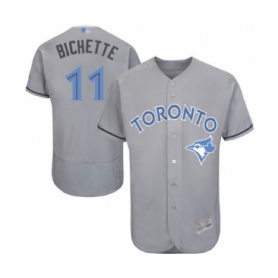 Men's Toronto Blue Jays 11 Bo Bichette Authentic Gray 2016 Father's Day Fashion Flex Base Baseball Player Jersey