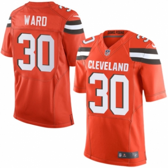 Men's Nike Cleveland Browns 30 Denzel Ward Elite Orange Alternate NFL Jersey