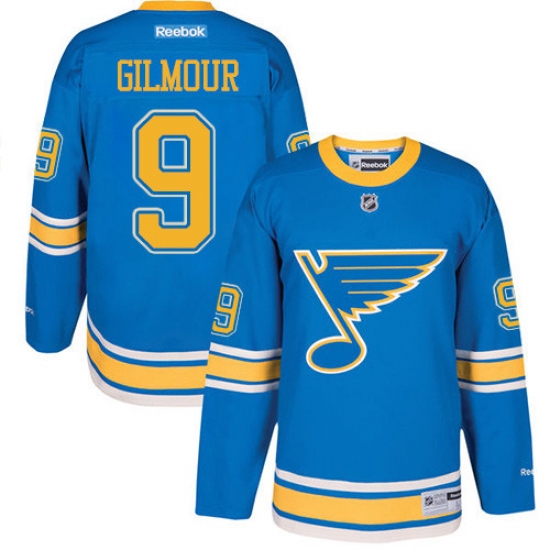 Youth Reebok St. Louis Blues 9 Doug Gilmour Premier Blue 2017 Winter Classic NHL Jersey