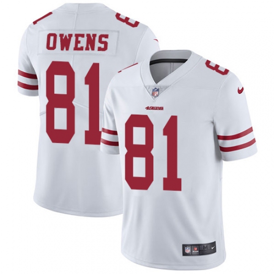 Men's Nike San Francisco 49ers 81 Terrell Owens White Vapor Untouchable Limited Player NFL Jersey