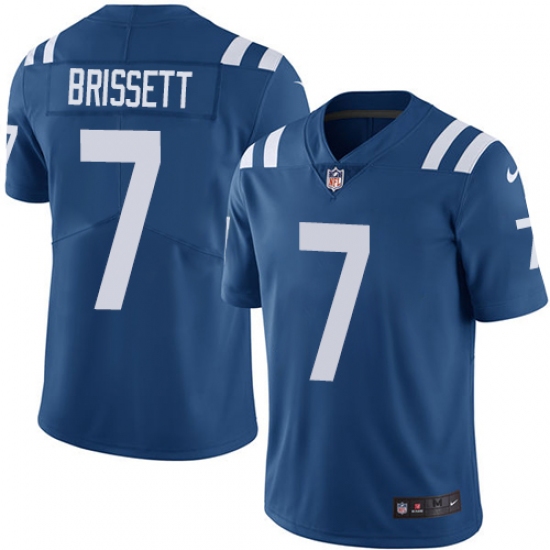 Men's Nike Indianapolis Colts 7 Jacoby Brissett Royal Blue Team Color Vapor Untouchable Limited Player NFL Jersey