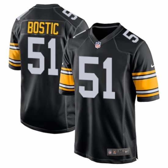 Men's Nike Pittsburgh Steelers 51 Jon Bostic Game Black Alternate NFL Jersey