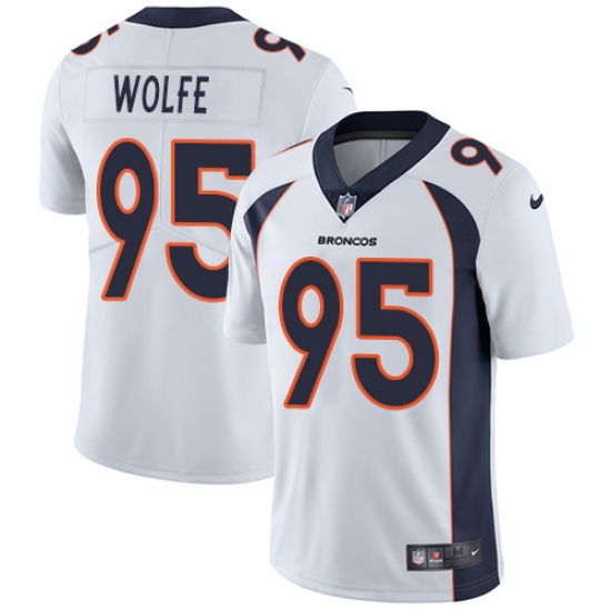 Youth Nike Denver Broncos 95 Derek Wolfe White Vapor Untouchable Limited Player NFL Jersey