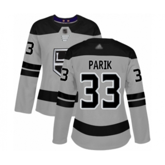 Women's Los Angeles Kings 33 Lukas Parik Authentic Gray Alternate Hockey Jersey