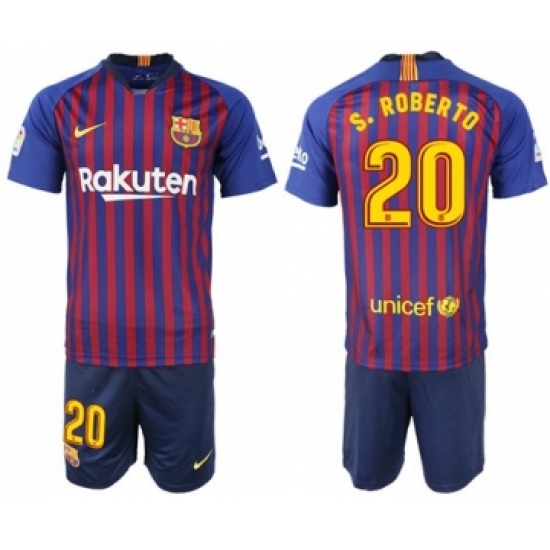 Barcelona 20 S.Roberto Home Soccer Club Jersey