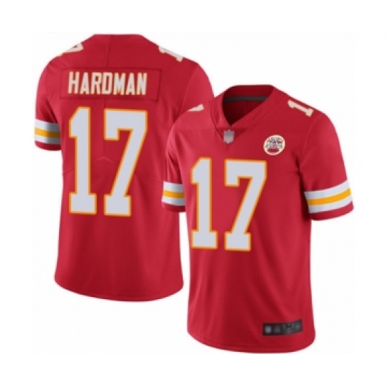 Men's Kansas City Chiefs 17 Mecole Hardman Red Team Color Vapor Untouchable Limited Player Football Jersey