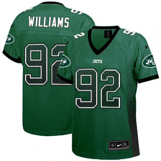 Women's Nike New York Jets 92 Leonard Williams Elite Green Drift Fashion NFL Jersey