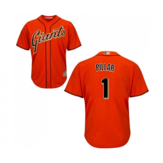 Men's San Francisco Giants 1 Kevin Pillar Replica Orange Alternate Cool Base Baseball Jersey