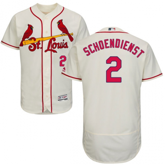 Men's Majestic St. Louis Cardinals 2 Red Schoendienst Cream Alternate Flex Base Authentic Collection MLB Jersey