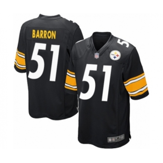 Men's Pittsburgh Steelers 51 Mark Barron Game Black Team Color Football Jersey
