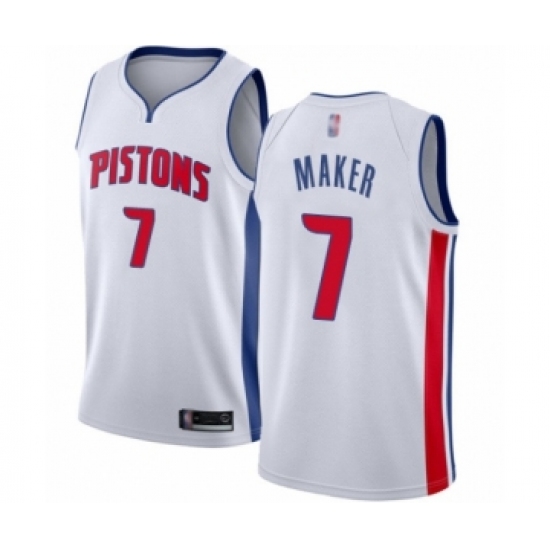 Men's Detroit Pistons 7 Thon Maker Authentic White Basketball Jersey - Association Edition