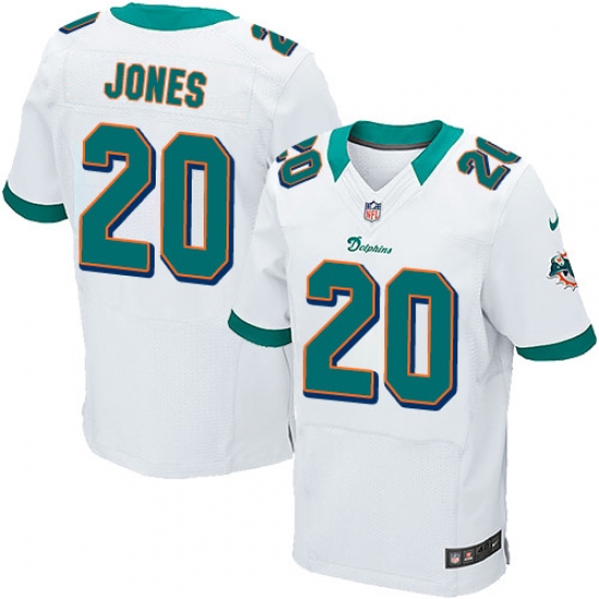 Men's Nike Miami Dolphins 20 Reshad Jones Elite White NFL Jersey