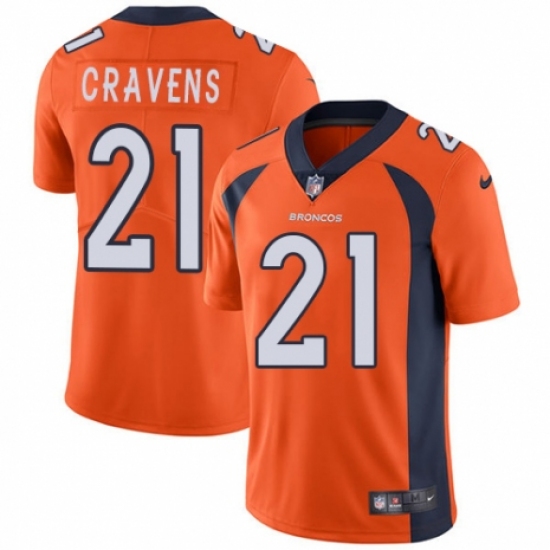 Men's Nike Denver Broncos 21 Su'a Cravens Orange Team Color Vapor Untouchable Limited Player NFL Jersey