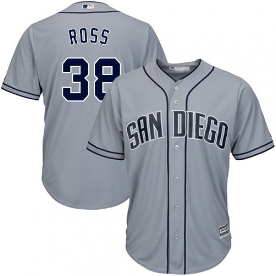 Men's Majestic San Diego Padres 38 Tyson Ross Replica Grey Road Cool Base MLB Jersey