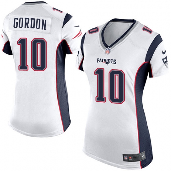 Women's Nike New England Patriots 10 Josh Gordon Game White NFL Jersey