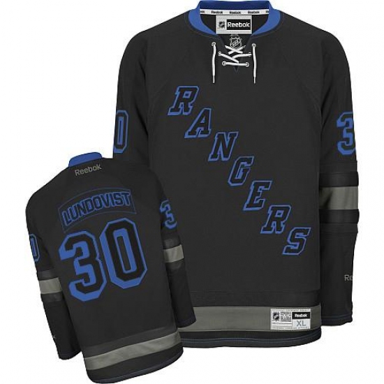 Men's Reebok New York Rangers 30 Henrik Lundqvist Premier Black Ice NHL Jersey