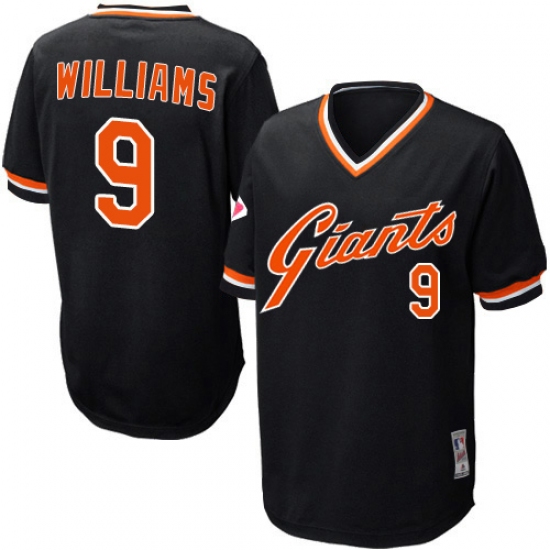 Men's Mitchell and Ness San Francisco Giants 9 Matt Williams Replica Black Throwback MLB Jersey