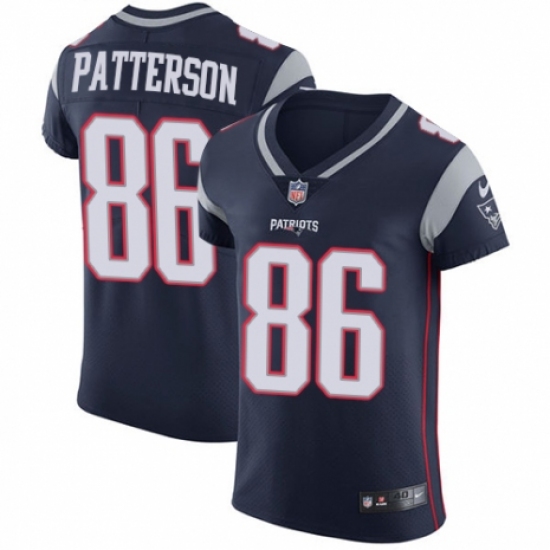 Men's Nike New England Patriots 86 Cordarrelle Patterson Navy Blue Team Color Vapor Untouchable Elite Player NFL Jersey