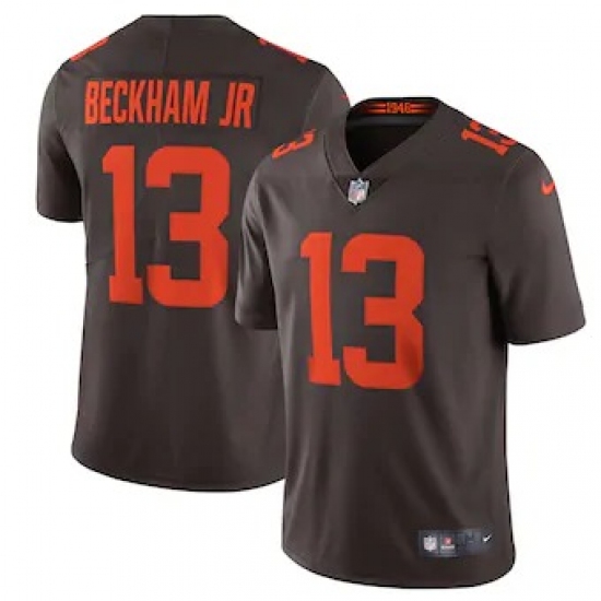 Nike Cleveland Browns 13 Odell Beckham Jr. Men's Brown Alternate 2020 Vapor Limited Jersey