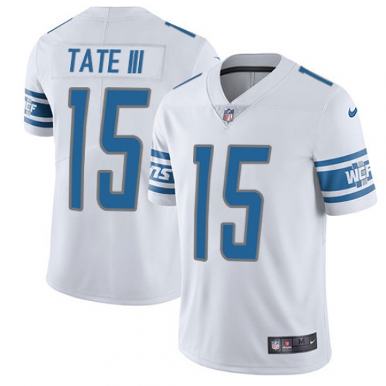 Youth Nike Detroit Lions 15 Golden Tate III Limited White Vapor Untouchable NFL Jersey