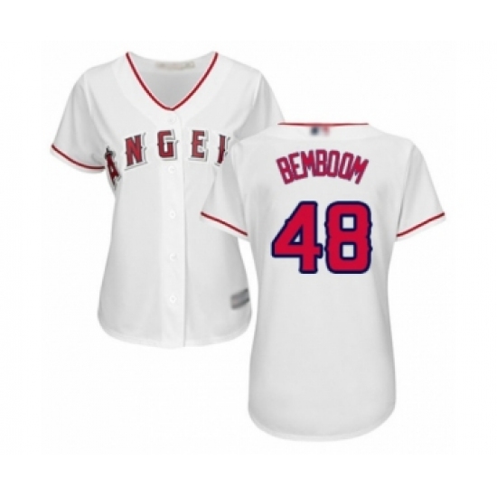 Women's Los Angeles Angels of Anaheim 48 Anthony Bemboom Authentic White Home Cool Base Baseball Player Jersey