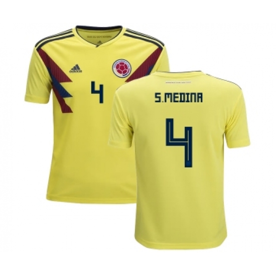 Colombia 4 S.Medina Home Kid Soccer Country Jersey