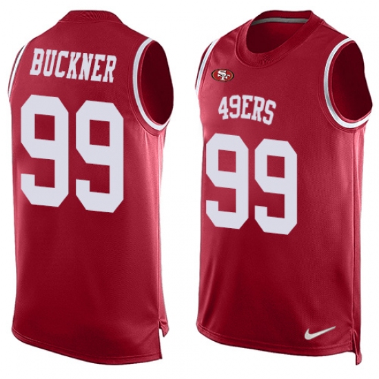 Men's Nike San Francisco 49ers 99 DeForest Buckner Limited Red Player Name & Number Tank Top NFL Jersey