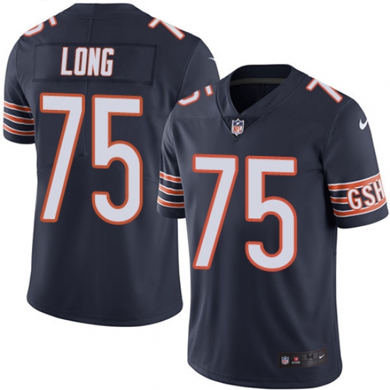 Youth Nike Chicago Bears 75 Kyle Long Navy Blue Team Color Vapor Untouchable Limited Player NFL Jersey